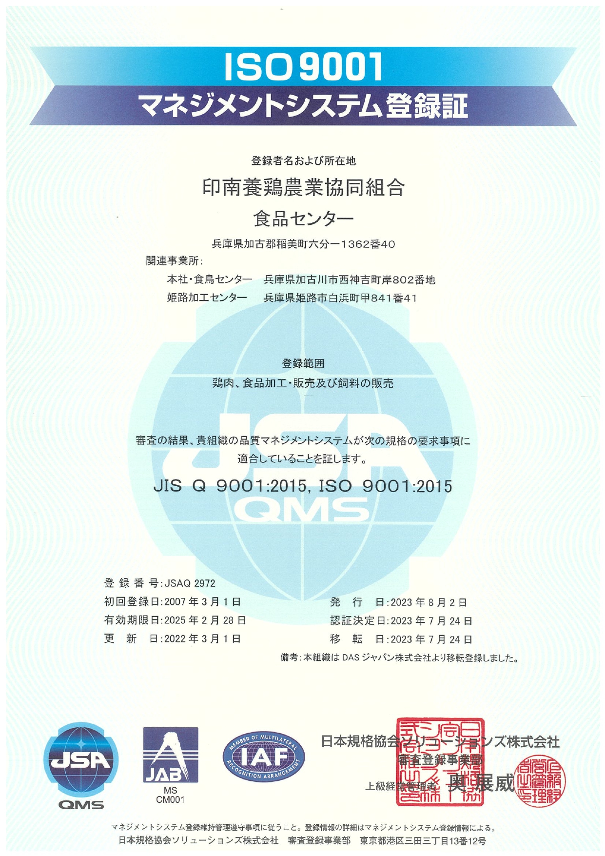品質マネジメントシステム　国際規格 ISO9001